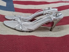 Authentic Miu Miu Silver Strappy Sandals Heels EU37.5 US7 Prada