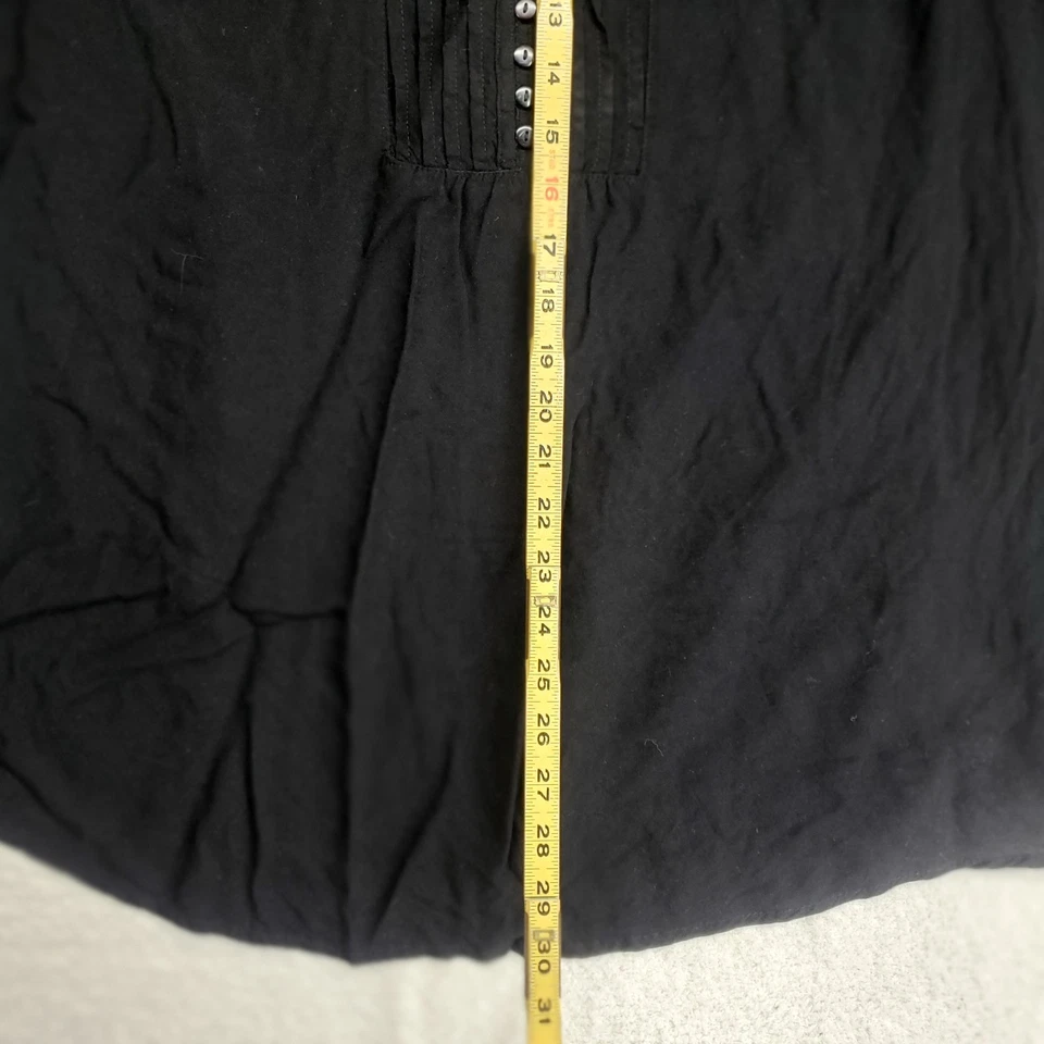 Vtg Faded Glory Babydoll Top 2XL Black Rufflle Pleated Fairy Grunge Y2K Peasant - Image 4 of 4