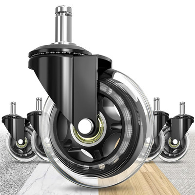 Office Chair Wheels Replacement Rubber Chair Casters for Wood Floor Carpet Tile,