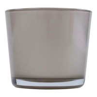 INNA-Glas Teelichthalter Halter Alena Metallic, Silber Metallic, 9Cm, Ø10Cm