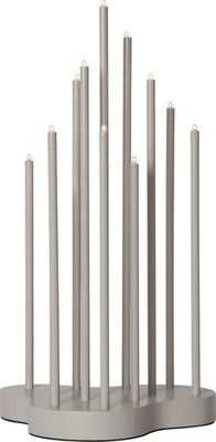 Star Trading Fensterleuchter ''Buzz'', 12-flammig, Holz/Metall, grau, warmweiß, E5