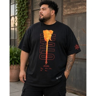 Halo Gravity Hammer Xbox Meta Threads Black Graphic T-Shirt 2XL Gaming Tee