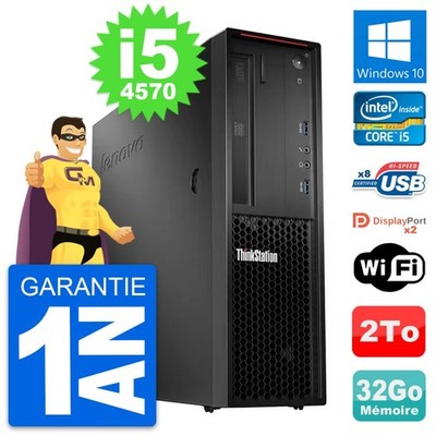 PC Lenovo Thinkstation P300 SFF Core i5-4570 RAM 32Go Disc 2To Windows 10 Wifi