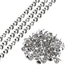 3Pcs 1Meter Glossy Upholstery Tacks Strips Trim Sofa Decorative Nails, Silver