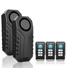 Wireless Bike Alarm with Remote Loud 113dB Anti-Theft Vibration Motorcycle Black