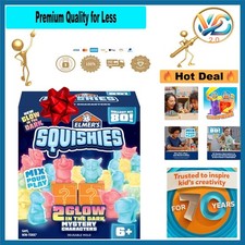 Squishies Kids DIY Glow in the Dark Toy Kit   2 Mystery Characters, 13 Pieces