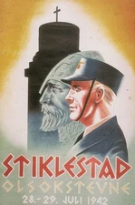 WWII Norway Norge Stiklestad Olsok Rally Norwegian Nationalist Art Poster 1942