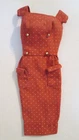 Vintage Barbie 1962 Pak Dress ~ Rust Red Polka Dot Sheath