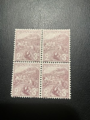 Monaco Scott #B2 never hinged block of 4