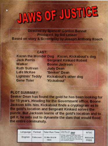 JAWS OF JUSTICE -DVD- Kazan the Wonder Dog, Jack Perrin - 第 1/1 張圖片