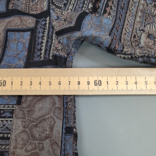 Vintage Latitude Button Up Shirt Mens Small Grey Check 80s 90s Retro Polyester - Picture 8 of 10