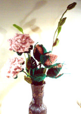 New handcrafted/crochet ruffle edge rose bouquet  #37