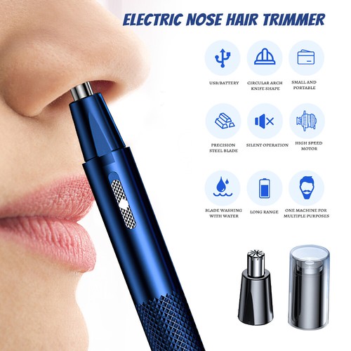 Men Electric Ear Beard Nose Hair Trimmer Eyebrow Mustache Remover Shaver Clipper - Picture 2 of 11