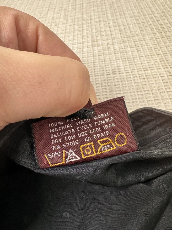 Vestido Vintage Talla 12 Raoul Manga Larga Negro Cuello en V Corbata Frontal Midi Foto 4 de 4