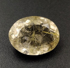 8 Ct Rutilated Quartz Crystal Cut Oval Shape 15X11.5X7.4mm Loose Gemstone W206