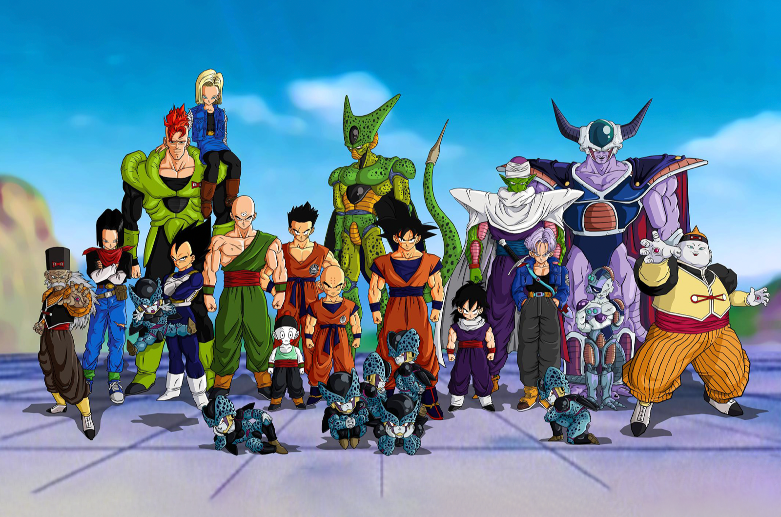 Dragon Ball Androids Saga Collage 12in x 18in Poster Free