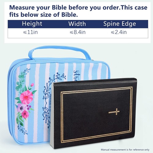 Faithful Hers Floral Bible Cover Case with Scripture Carrying Book Case Churc... - Picture 5 of 5