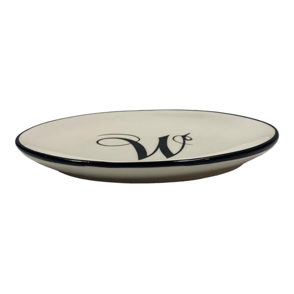 Mud Pie Soap Dish Letter W Initial Monogram Coin Trinket Holder 5.5x3.75x.75" - Image 3 of 4