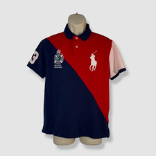 138 Polo Ralph Lauren Men's Blue Short-Sleeve Custom Slim-Fit Polo Shirt Size L