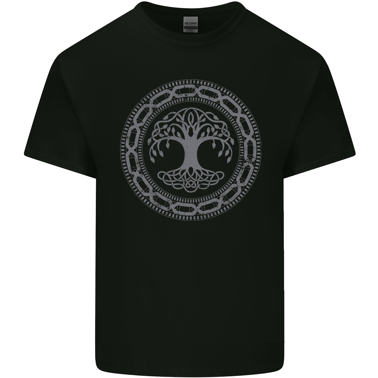 Viking Symbol Yggdrasil Grey Gym Mens Cotton T-Shirt Tee Top