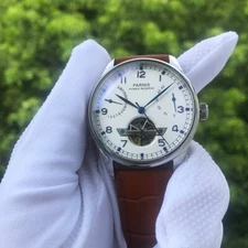 43mm Parnis Automatic Movement Men's Casual Mechanical Watch Day Date Indicator
