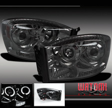 For 06-08 Ram Halo Led Projector Headlight Lamp Smoke