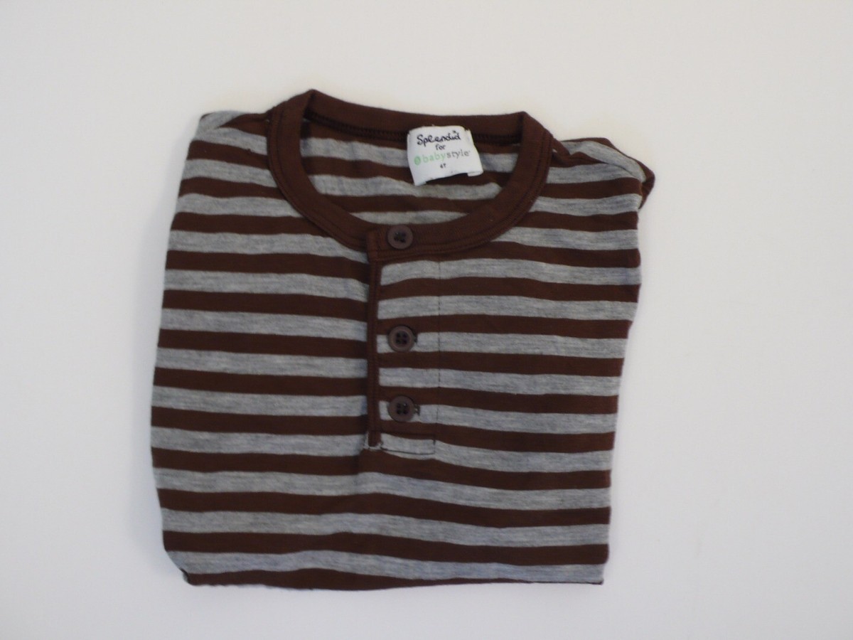 SPLENDID FOR BABY STYLE Boys Brown & Gray Striped 3 Button