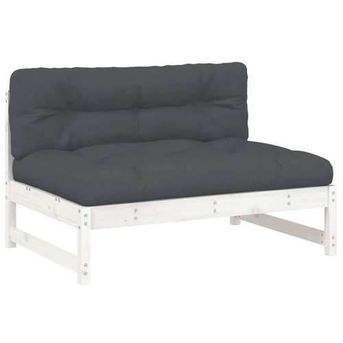 NNEVL Middle Sofa White 120x80 cm Solid Wood Pine - 第 2/9 張圖片