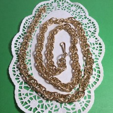 VINTAGE 37  GOLDTONE CHAINLINK BELT HOOKS ANYWHERE ON BELT