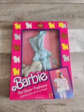 Vintage Barbie Fashion Pet Show Furry Blue Knit Pant 3656 NEW 1986 Shoe Outfit
