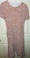 Ann Taylor LOFT Women Small Leopard Short Sleeve Spring Dress