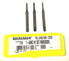Marxman #1-64 Tap HSS Hand Tap Set H1 2 Flute Taper Plug Bottoming USA Made