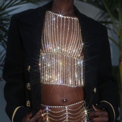 Unisex Sexy Gold Top, Handmade Gold Men Style Body Chain Top, Design Shiny Top