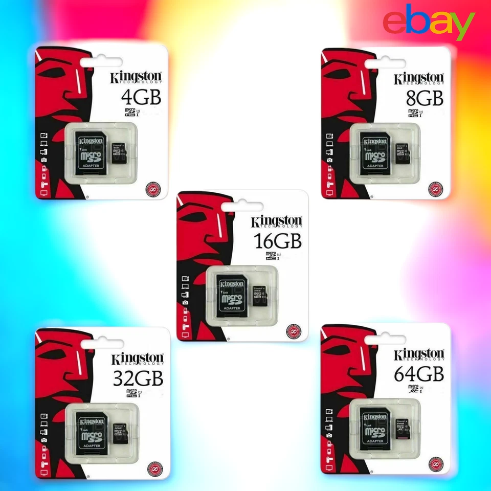 KINGSTON MICRO SD MEMORY CARD 8GB 16GB 32GB 64GB 128GB ADAPTER UK SELLER - Image 2 of 4