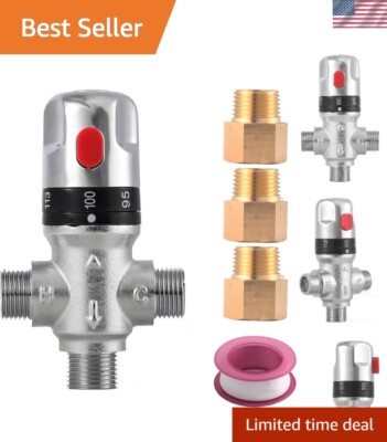 3-Port Shower Water Mixing Valve with Fahrenheit Scale for Comfort & Safety