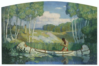 N C Wyeth Indian Love Call Art Print Western Romantic Illustration Decor