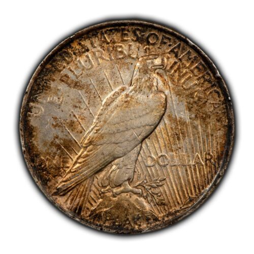 1922 $1 Silver Peace Dollar - Neon Accent Toning - SKU-D6085 - Picture 6 of 10