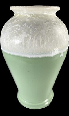 Portmeirion  Jade  Starfire by Julian Teed Britain Green/White 6.75  Canton Vase