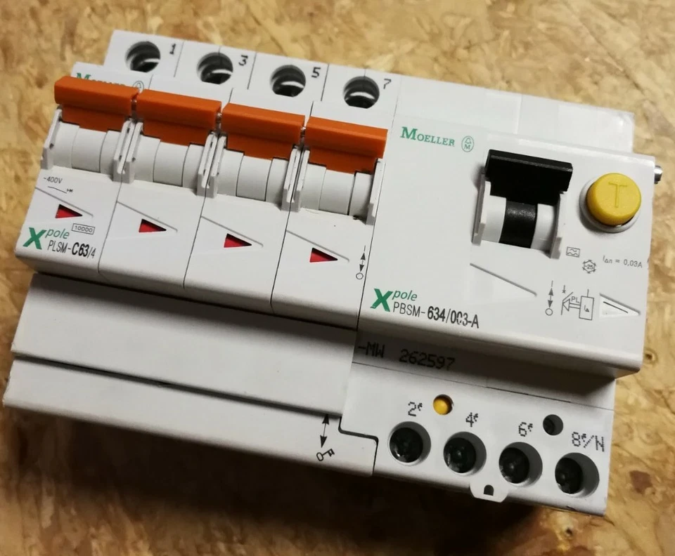 Klöckner Moeller FI-LS Schalter C63A 30mA 0,03A PBSM-634/003-A + PLSM-C63/4 - Bild 4 von 4