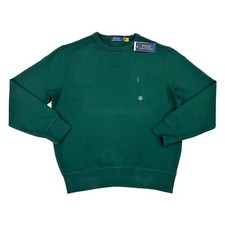 Polo Ralph Lauren Long Sleeve Crewneck Sweater with V - Dark Green - Size: M