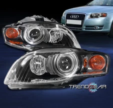 FOR 2005-2008 AUDI A4 QUATTRO S4 B7 HID MODEL PROJECTOR HEADLIGHTS BLACK/CHROME