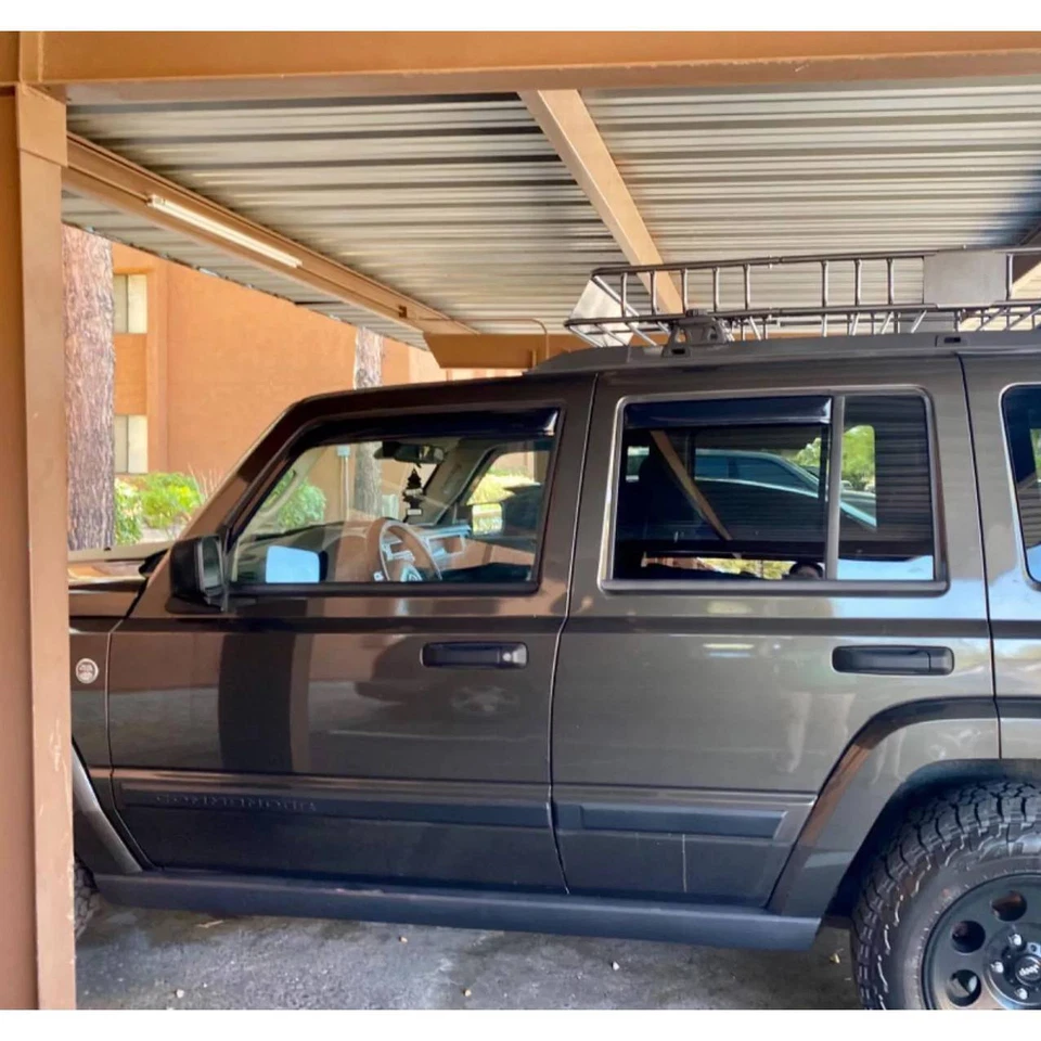 4pcs Window Visor Rain Guard in Channel for 2006 - 2010 Jeep Commander Deflector Foto 3 de 4