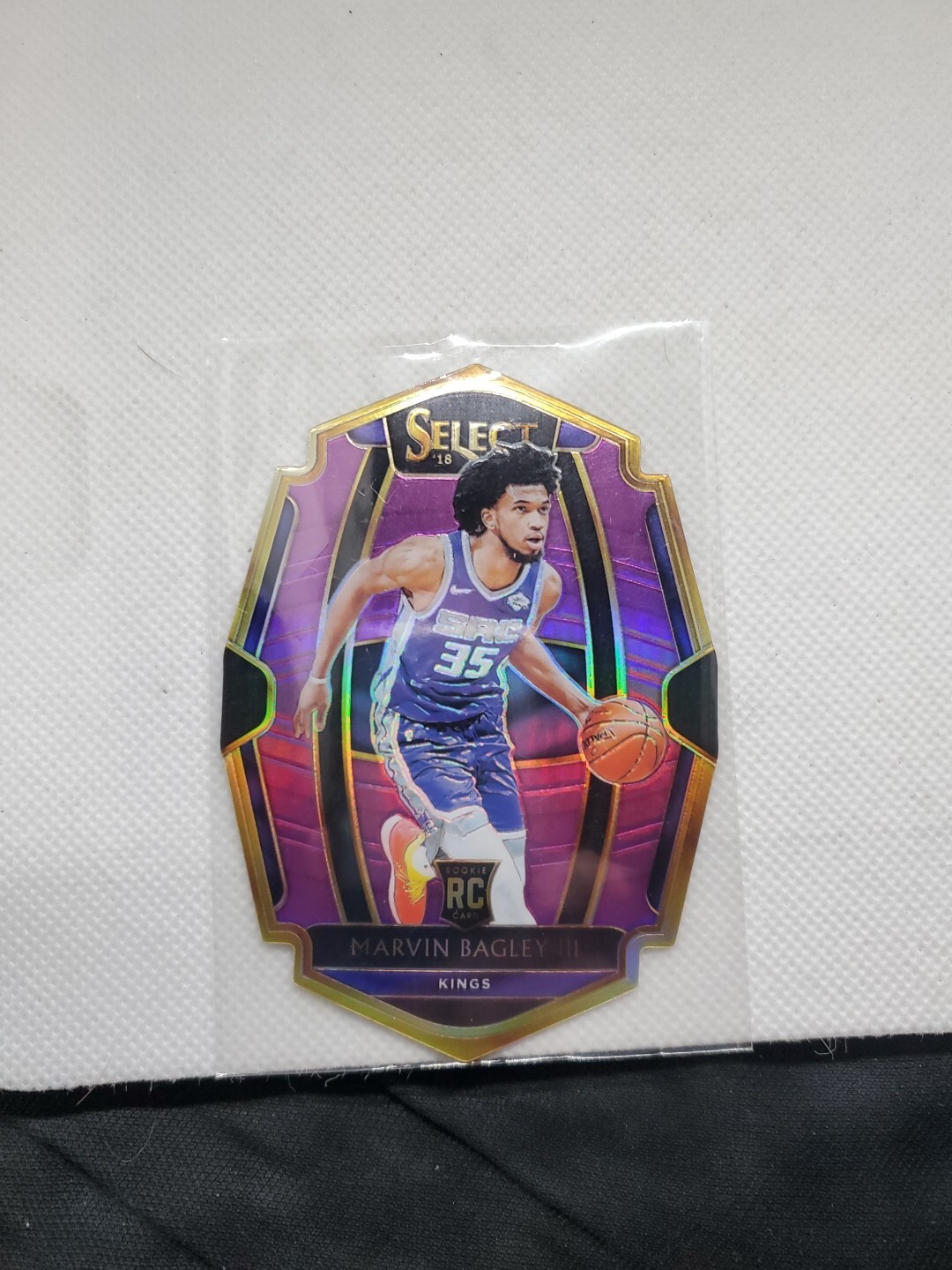 Marvin Bagley 2018-19 Select Purple Premier Level Die Cut RC 68/99 #112 Wizards