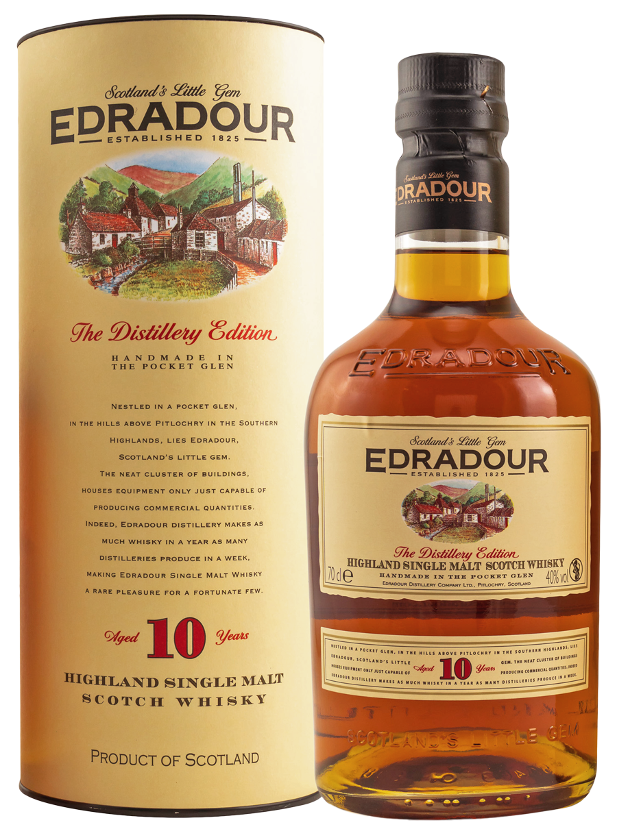 (77,86€/L) Edradour 10 Jahre | Single Malt Scotch Whisky | 0,7 l.Flasche in Tube