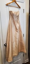 Alfred Sung Gold Strapless Gown Dress 0