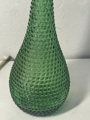 Empoli Genie Flasche Dekanter Grün Hobnail Glas MCM Stopfen Italien - Bild 11 von 13