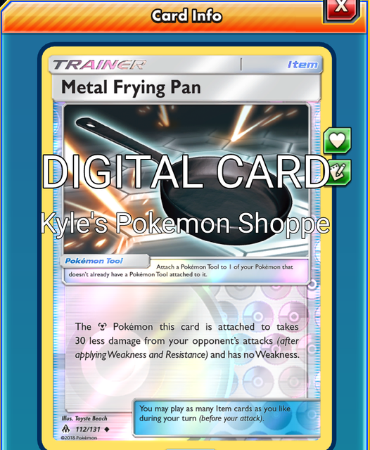 Metal Frying Pan 4X Pokemon TCG Online PTCGO SENT FAST 112/131 REVERSE HOLO eBay