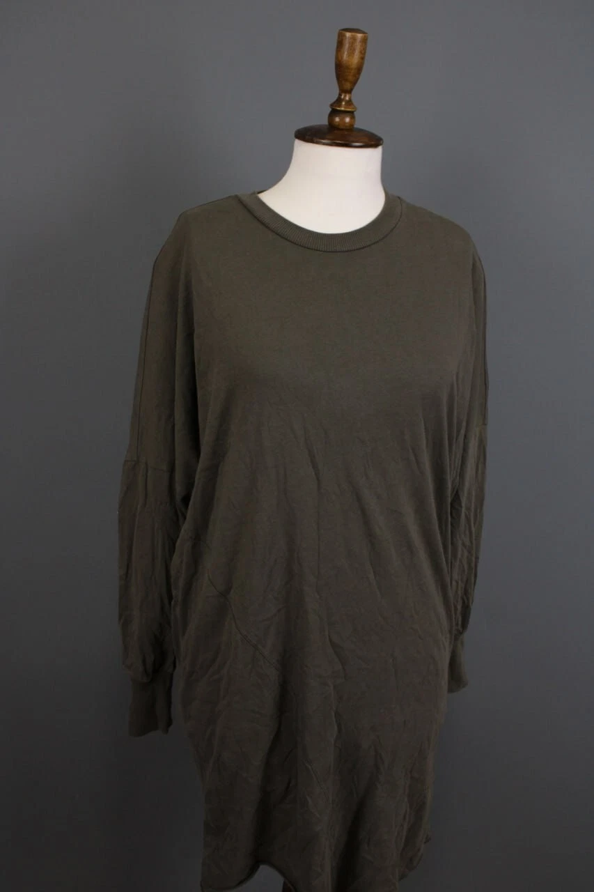 THOM BROWNE Abito lungo THOM KROM kaki SLeeve Lagenlook oversize A Line taglia S