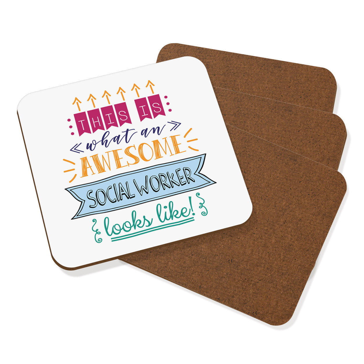 This Is What An Awesome Social Worker Looks Like Coaster Drinks Mat Set Of 4