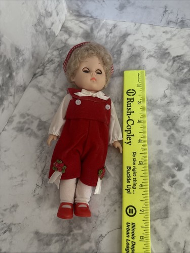 Vintage A Real Vogue Doll 8" Ginny 1984 Doll In Red Romper And Shoes Sleepy Eyes - Picture 15 of 17